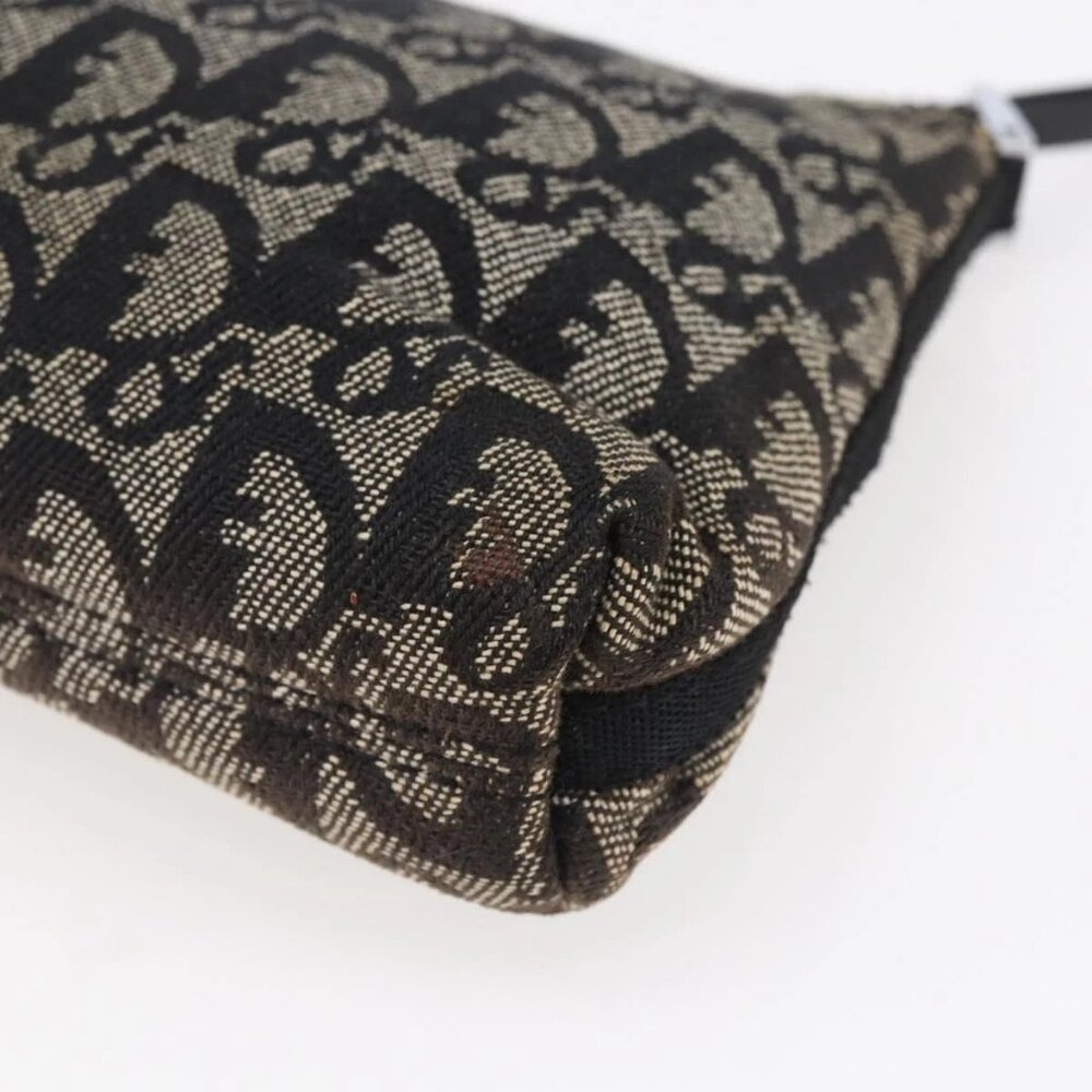 Christian Dior Trotter Canvas Pouch Brown Silver Auth bs29749 - Picture 4 of 16